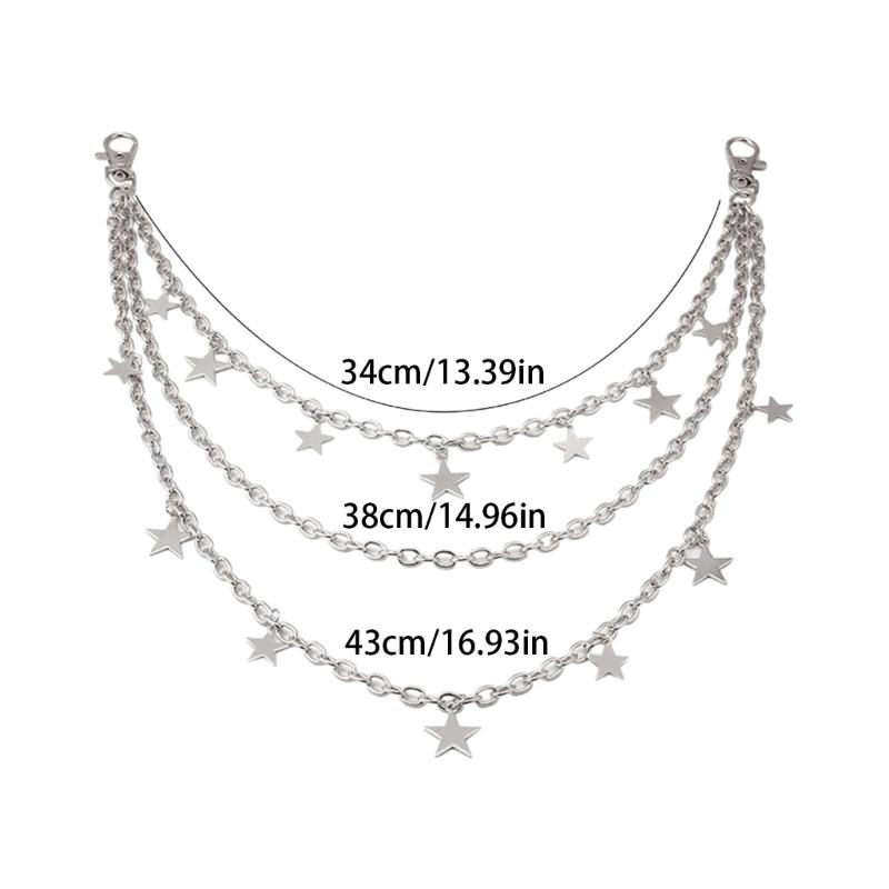 Metal Star Pendant Waist Chain for Women Trousers Chain Waist Decorative Chain Casual Waist Ornaments Girl Birthday Gift