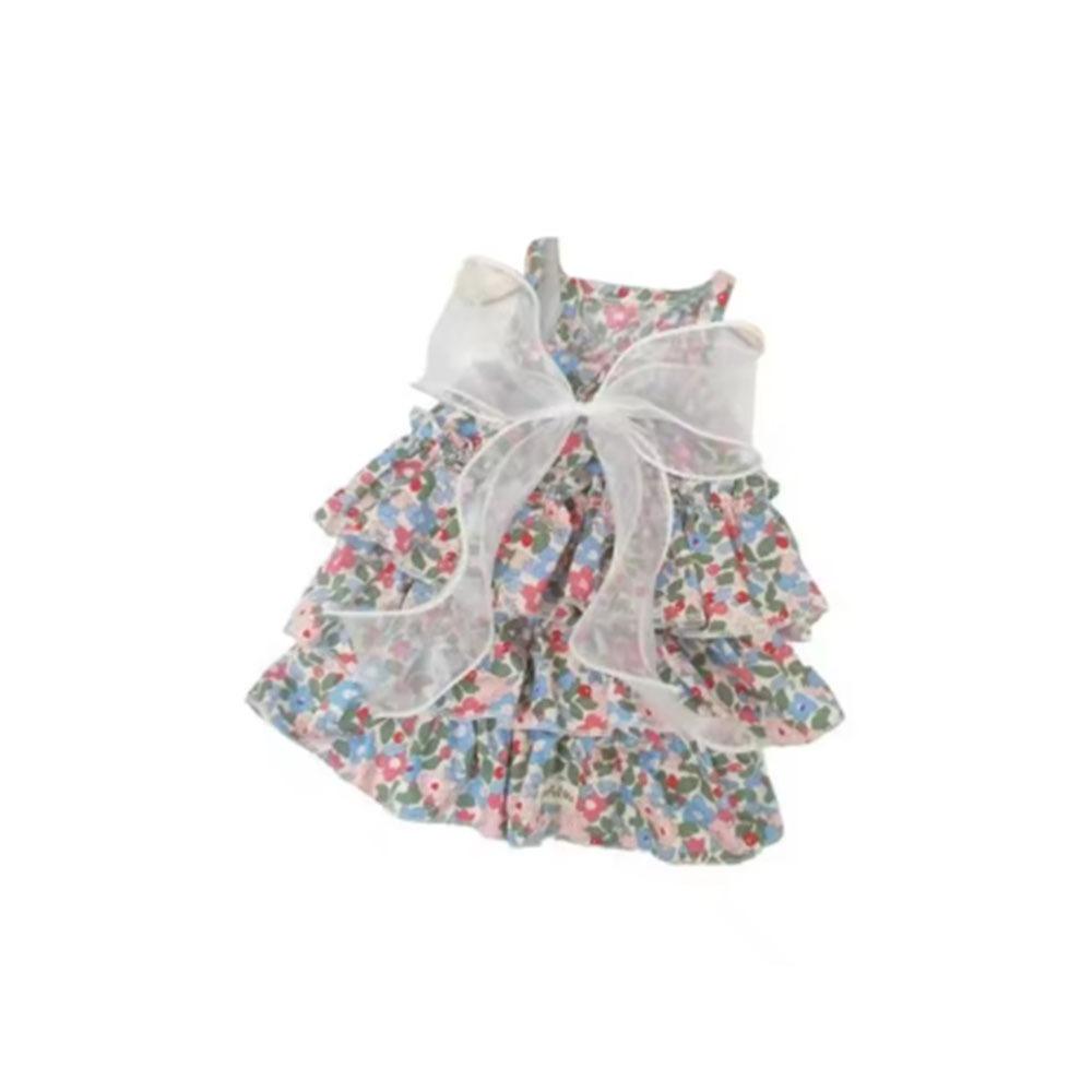 Floral Skirt Printed Dog Dress Princess Style Pet Suspender Skirt Sweet Cat Dress  Dog Clothes