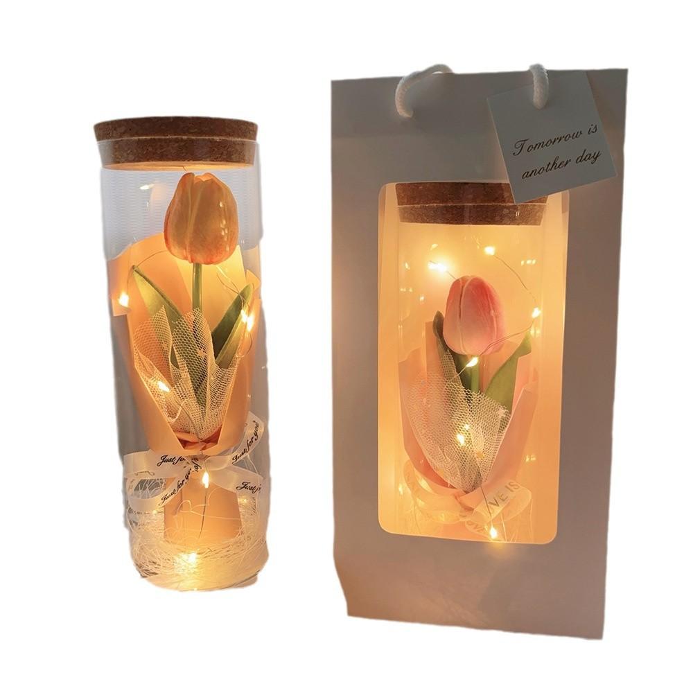 Tulip Mother's Day bouquet Internet celebrity night light immortal flower atmosphere decoration ornament creative exquisite birthday gift