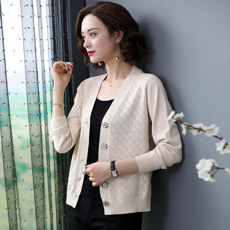 2025 Autumn/Winter Women's Elegant Short Knit Cardigan - Loose Casual Shawl Sweater