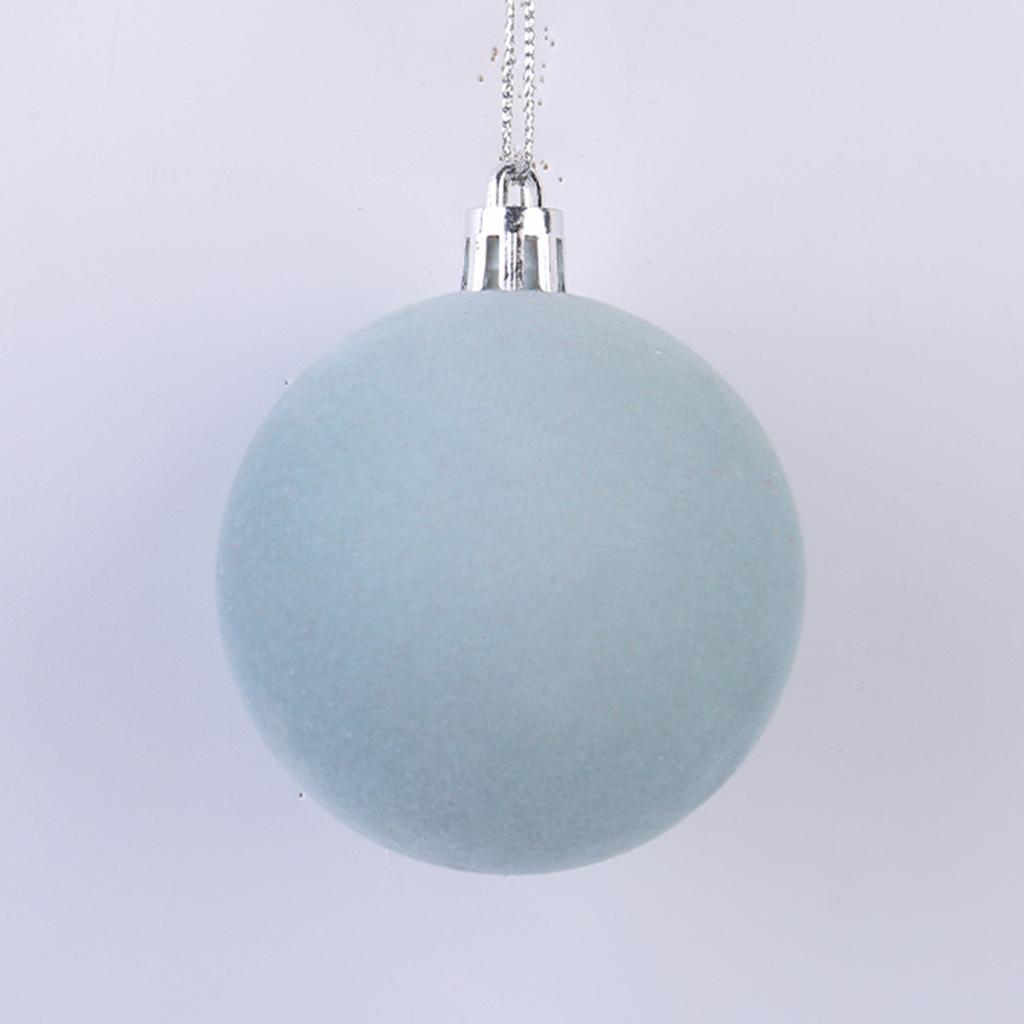 Set of 12 Velvet Touch Christmas Ornaments Lightweight 6CM Flocked Christmas Balls for Office and Home Ambiances