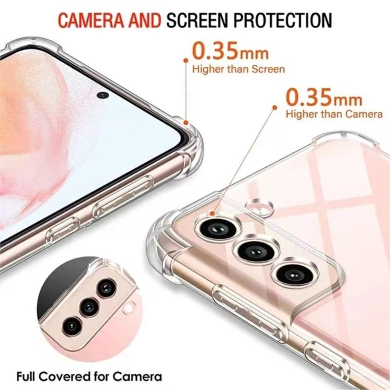 1,5 mm silný silikonový průhledný kryt s airbagem pro Samsung Galaxy S21 S21FE S22 S23 Plus Note 20 Ultra S20 S21 FE 5G zadní kryt Fundas