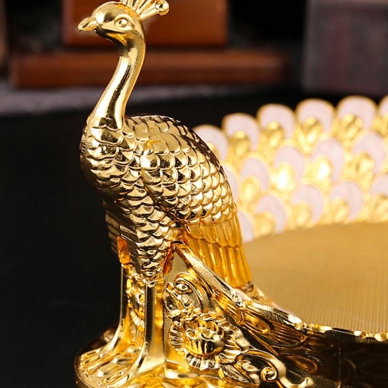Peacocks Themed Snacks Holder Cookie Storage Bowl For Organizing Treats In Modern Living Space