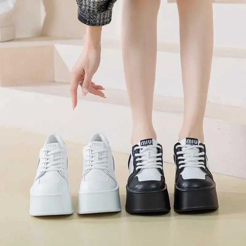 Fashion 11cm Women Luxury Genuine Leather Platform Wedge Pumps High Heels Ankle Booties Spring Autumn Ankle Boots Casual Office Shoes