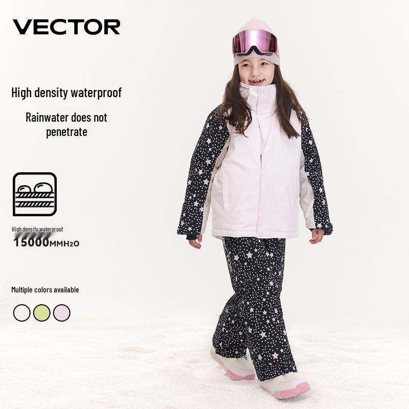 VECTOR Kids' Winter Ski Suit: Waterproof, Thickened, Cold-Proof Ski Jacket & Pants for Boys and Girls.
