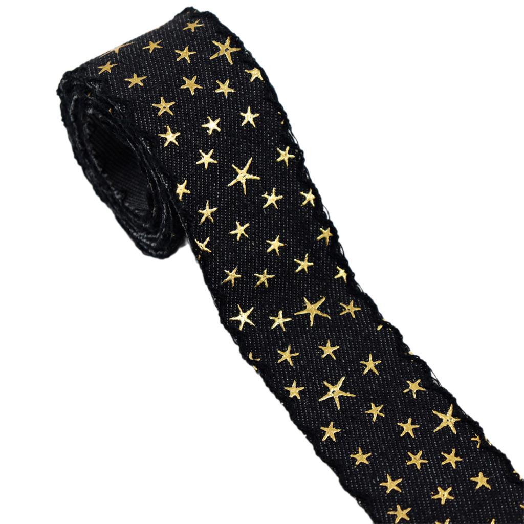 Retro Denim Ribbon With Star For Creative DIY Projects Clothing Decoration Vintage Blue Denim Trim Unique Star
