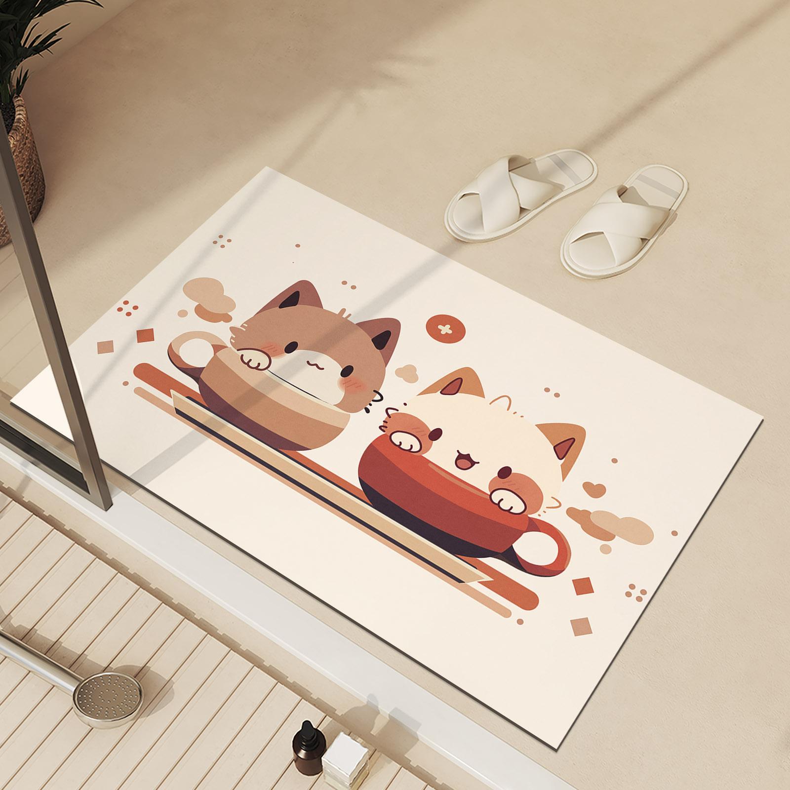 

Коврик для ванной с рисунком из аниме, нескользящий, для ног, суперабсорбирующий, быстросохнущий, для душа, туалета, коврик для двери, моющийся 40cmx60cm