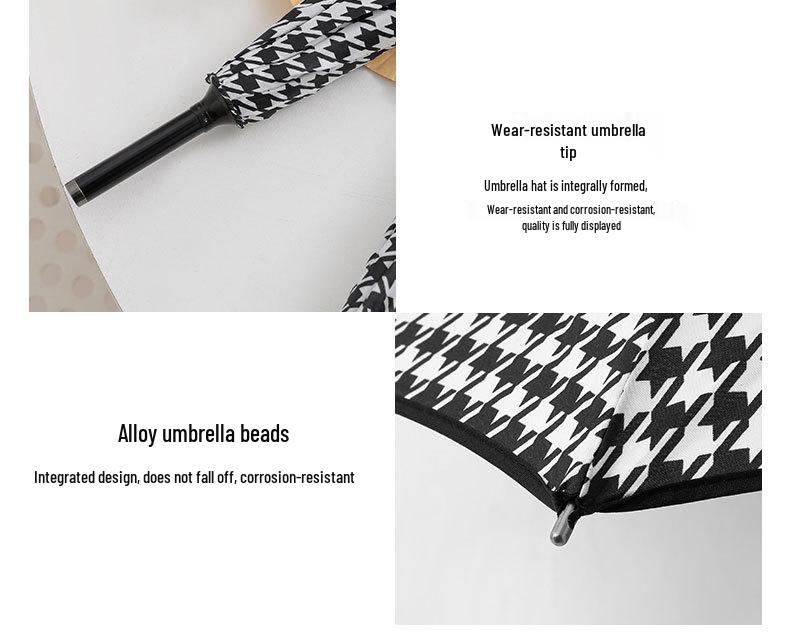PARACHASE Větruodolný lehký deštník s kohoutí stopou - Dlouhá rukojeť, korejský styl, ochrana proti slunci a dešti, skládací design.