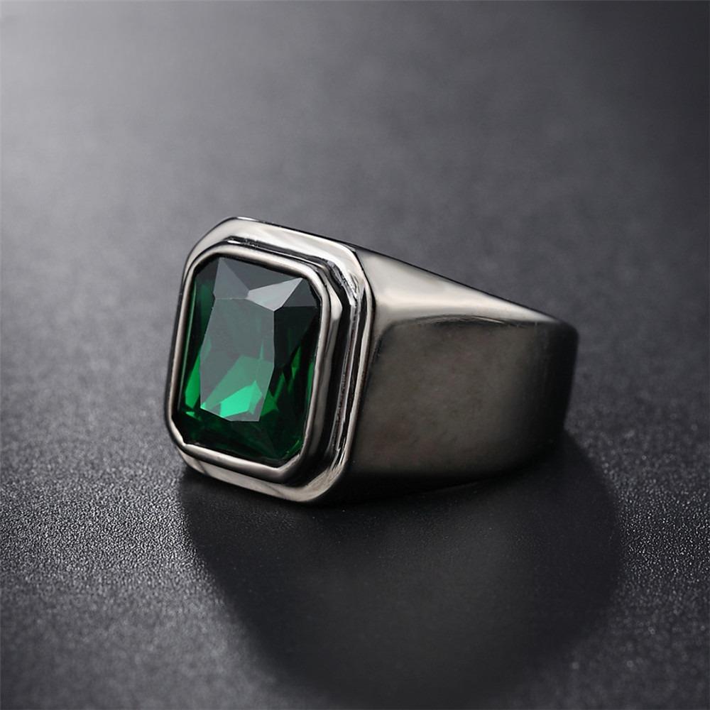 

2026 European and American Fashion Atmospheric Smooth Surface Inlaid Gemstone Men s Ring Ruby Ring no. 12