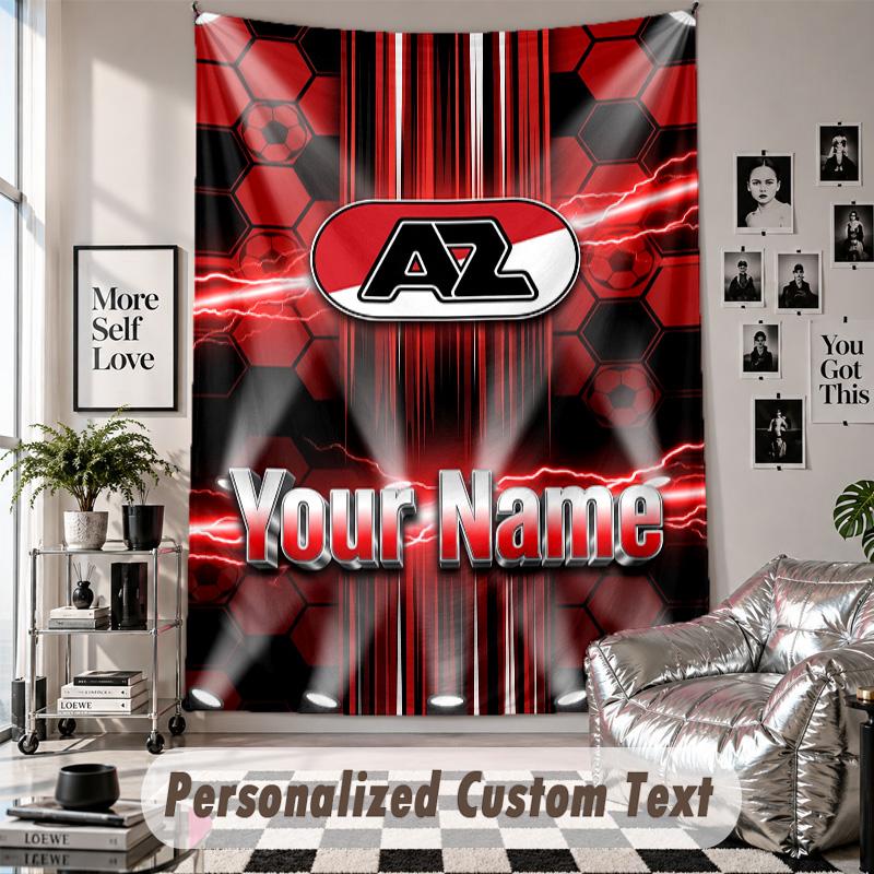 Wall Hanging Tapestry With Custom Name & Text, AZ Alkmaar Decorative Tapestry For Bedroom