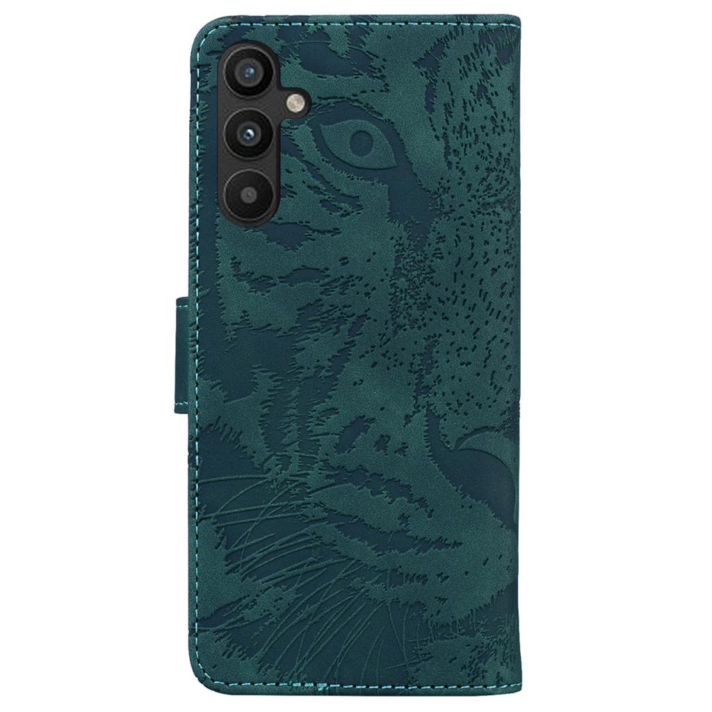 For Samsung Galaxy A34 5G Magnetic Clasp Phone Case Tiger Pattern Imprinted Wallet PU Leather Stand Protective Phone Shell