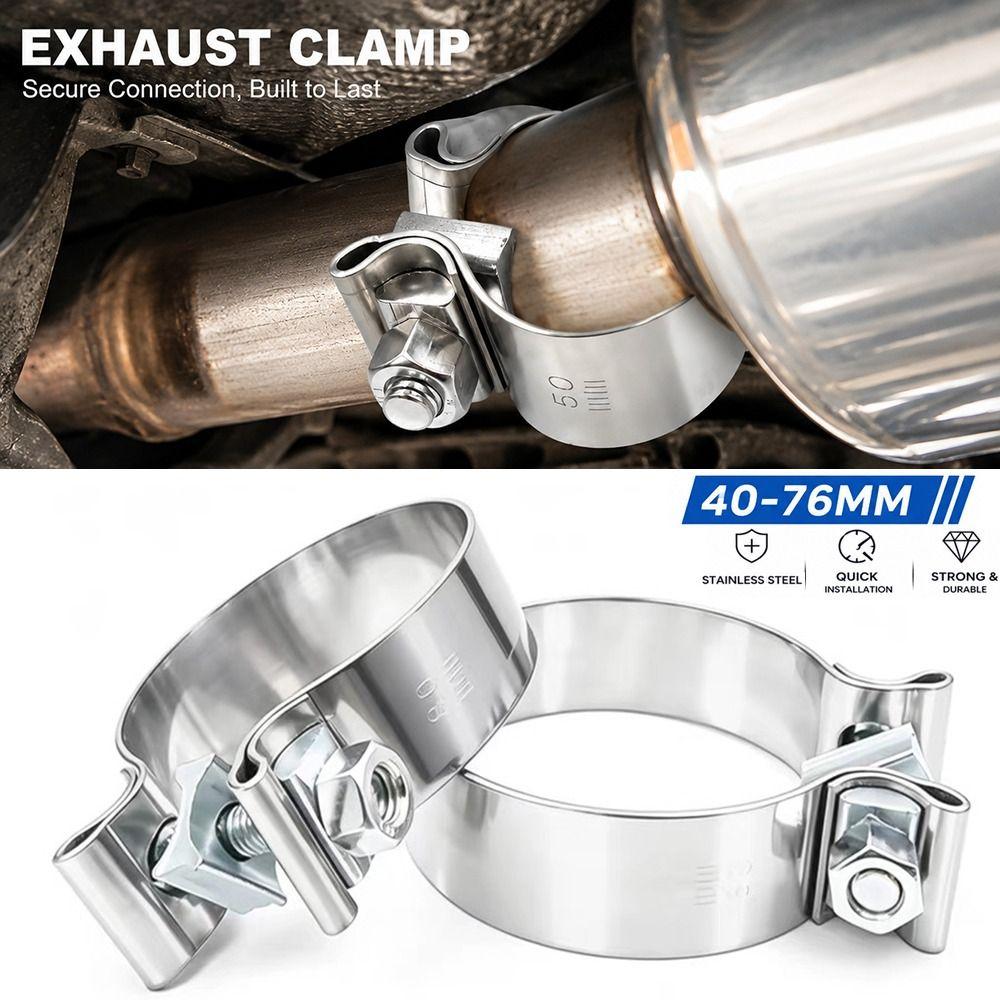 Stainless Steel Pipe Connection Hoop 40-76mm Steel Pipe Clamp Strong Hose Clamp