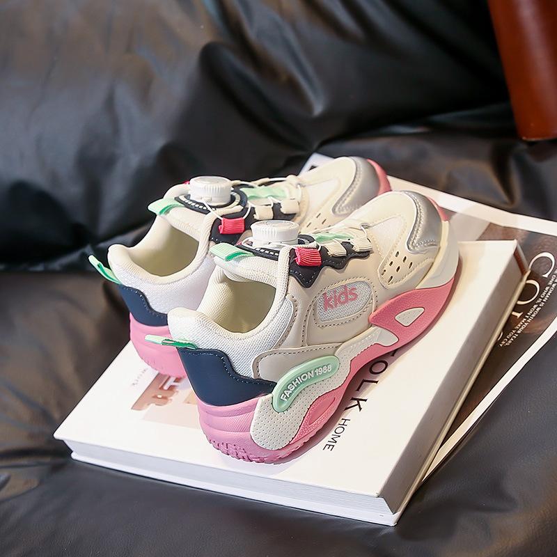 Children's dad shoes Boys leather waterproof basketball shoes Girls lightweight mountaineering outdoor shoes Non-slip children's sports shoes