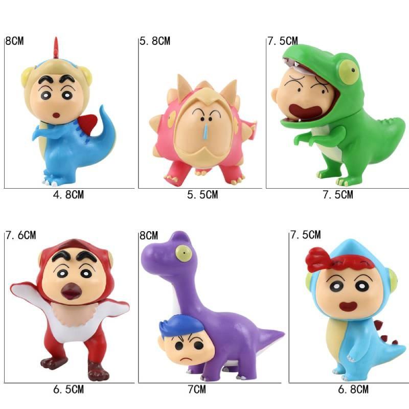Crayon 6pcs Shin Chan Action Figure Decoration Doll Cartoon Toy Kids Anime Gifts