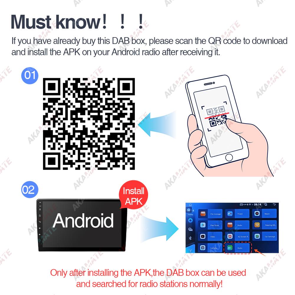 Newest DAB+ Receiver Antenna for Android Car Radio Stereo Player with USB Adapter Automatic Scan Support Channel List LOGO DAB+