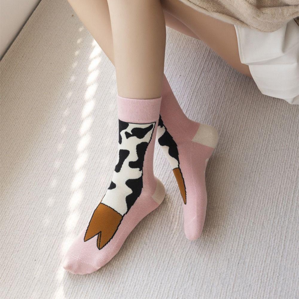 5 Paar Cartoon Hühnerfuß Socken Druck Zehe Kuh lustig Kurze Socken Kreativ Lustige Frosch Socken Damen