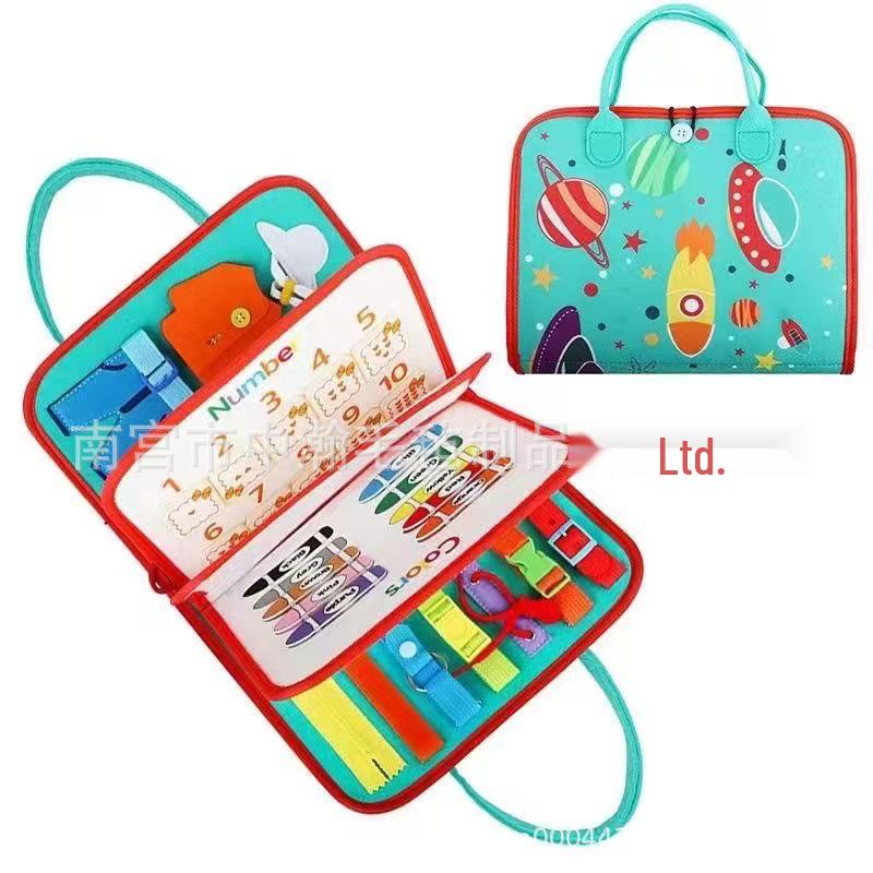 Montessori Early Childhood Educational Felt Learning Board: Teaches Dressing and Shoelace Tying.