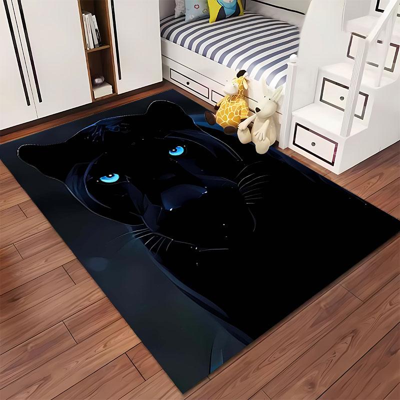 Black Panther with Blue Eyes suitable as a non-slip mat for the living room or bedroom sofa