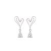 S925 Sterling Silver Heart & Water Drop Earrings for Women – 2026 New Luxury Design, Hot-Selling Dangle Style.