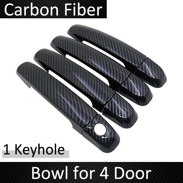 Black Carbon Fiber Door Handle Cover for Opel Agila B Vauxhall 2008~2014 2011 2012 2013 Accessories Stickers Trim Set Chrome