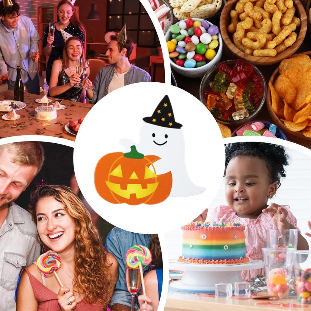 Halloween Lollipop Holder Pumpkin Ghost Halloween Candy Package Card 50 Pieces Package Wrappers For Wedding Bake Birthday Girls