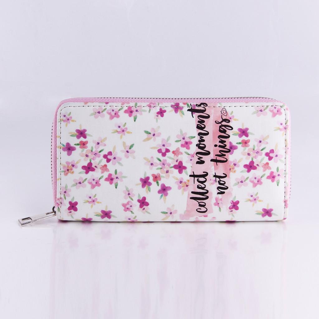 Floral long zipper money, wallet, clutch bag, card bag-A