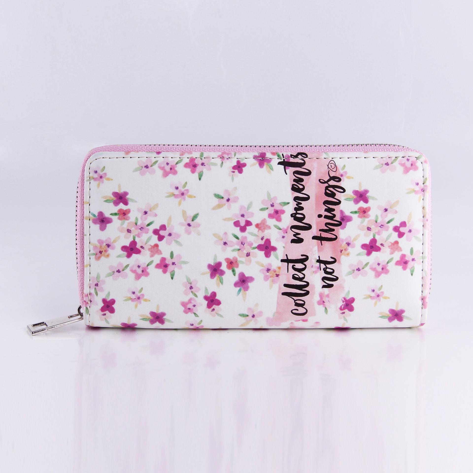 

Floral long zipper money, wallet, clutch bag, card bag-A