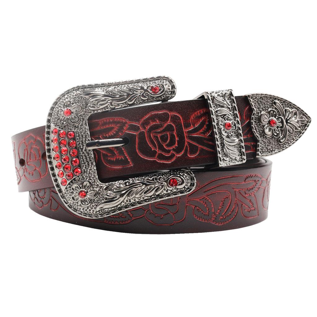 The Top Layer Is Made of Rhinestone Leather with A Western Style, Designed In An INS Style From Europe and America