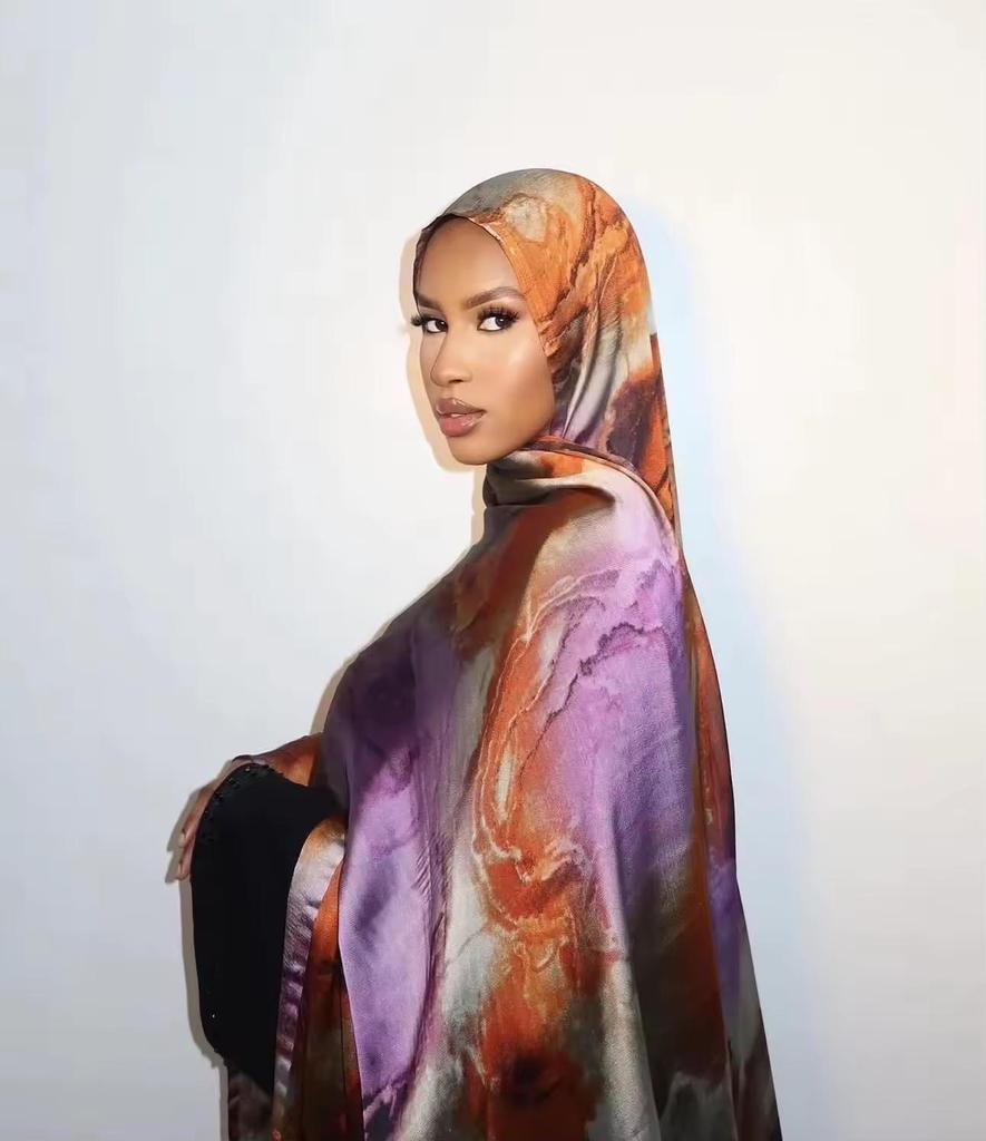 Women's High-End Lightweight Silk Print Scarf - Fashionable Cross-Border Design