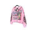 Cardigan con cappuccio alla moda hip-hop streetwear retro americano con stampa di lettere, maglione sportivo ampio Harajuku