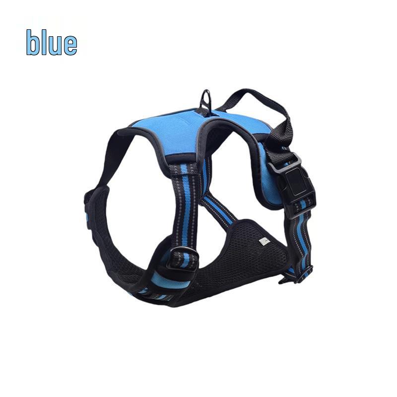 

Reflective Breathable Dog Harness & Leash for Medium/Large Dogs - Adjustable, Explosion-Proof Vest Large синій