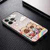 Cartoon Anime Capibala Art Phone Case For Apple iPhone 17 16 16E 15 14 13 12 11 Pro Max Plus Black Soft Silicone