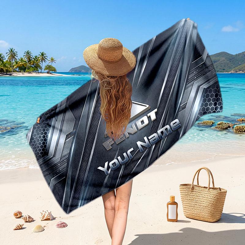 Fendt Benutzerdefinierter Name Text Strandtuch, Weiches Saugfähiges Handtuch Strand Pool Reise Persönliches Geschenk