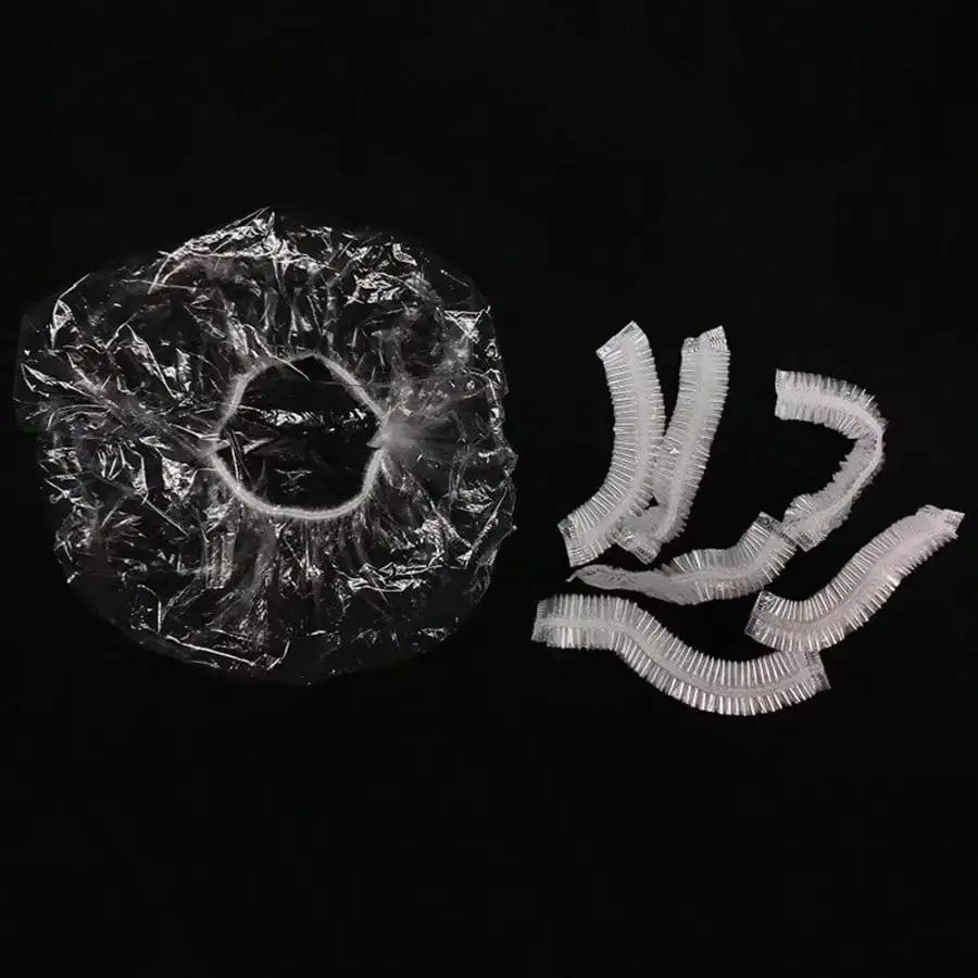 Disposable Shower Cap,Head Cover,Elastic Mouth Strip Shape,Plastic,Thick PE,Hair Salon,Hair Dye,Hair Salon,Hotel,Shower Use