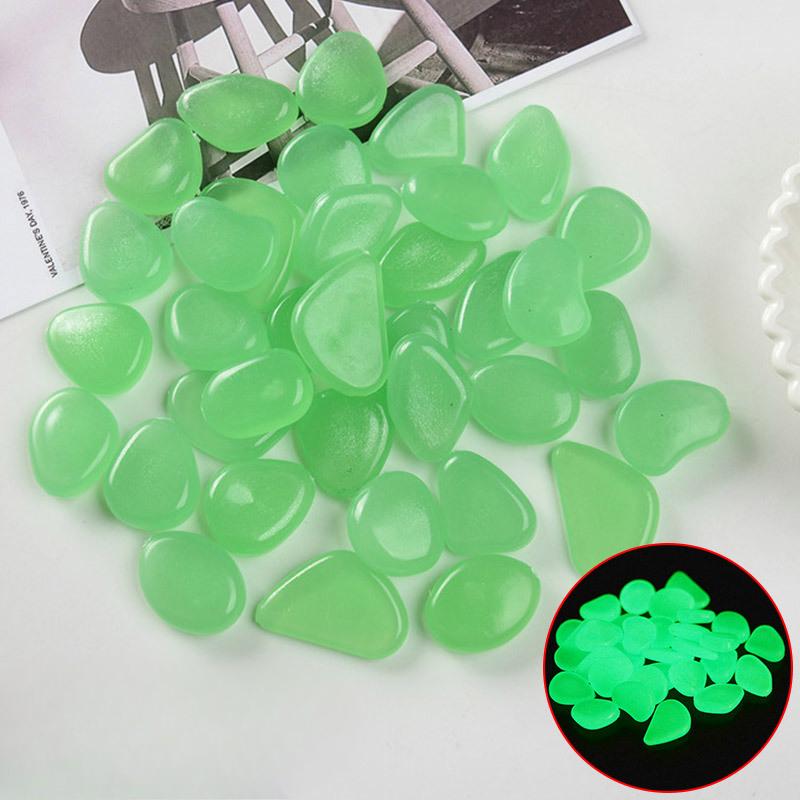 50Pcs/bag Fish Tank Landscaping Luminous Stone, Aquarium Resin Super Bright Artificial Luminous Stone, Pebble Wholesale, Fluorescent Stone