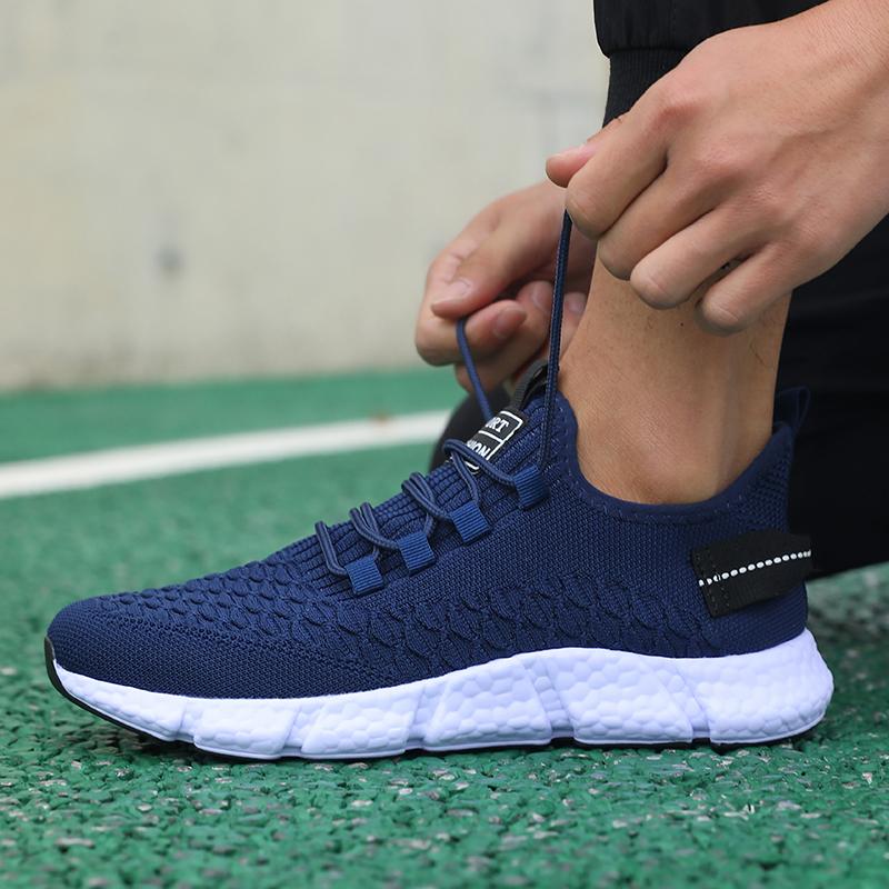 Men'S Ultra Light Running Shoes Soft Sole Breathable Comfortable New Sneakers Outdoor Anti Slip Solid Color Tennis Walking Shoes