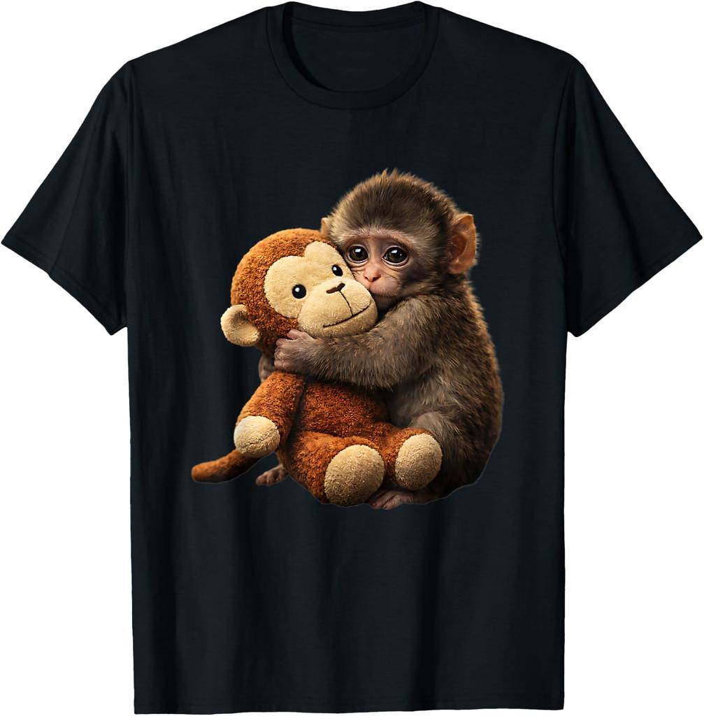 Baby Monkey Punch Plush Cute Monkey Punch Plush Hugging T-Shirt