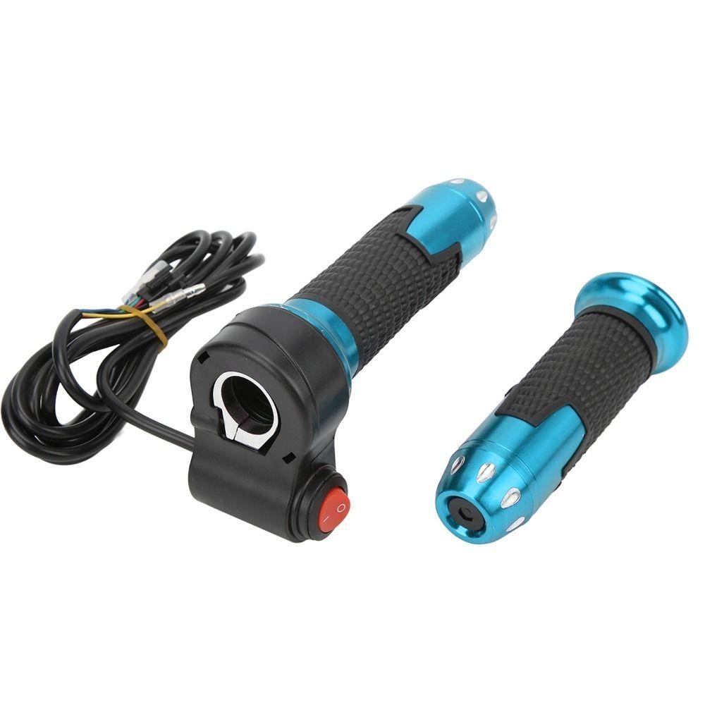 with Button Twist Throttle Grips 12V-99V Throttle Grip Handlebar  Motorcycle Accessories