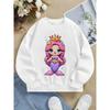 European Sizes Kids' Crewneck Sweatshirt - Mermaid Princess Crown Star Bubble Pink , Sportswear And Casual Wear, Soft And Comfortable