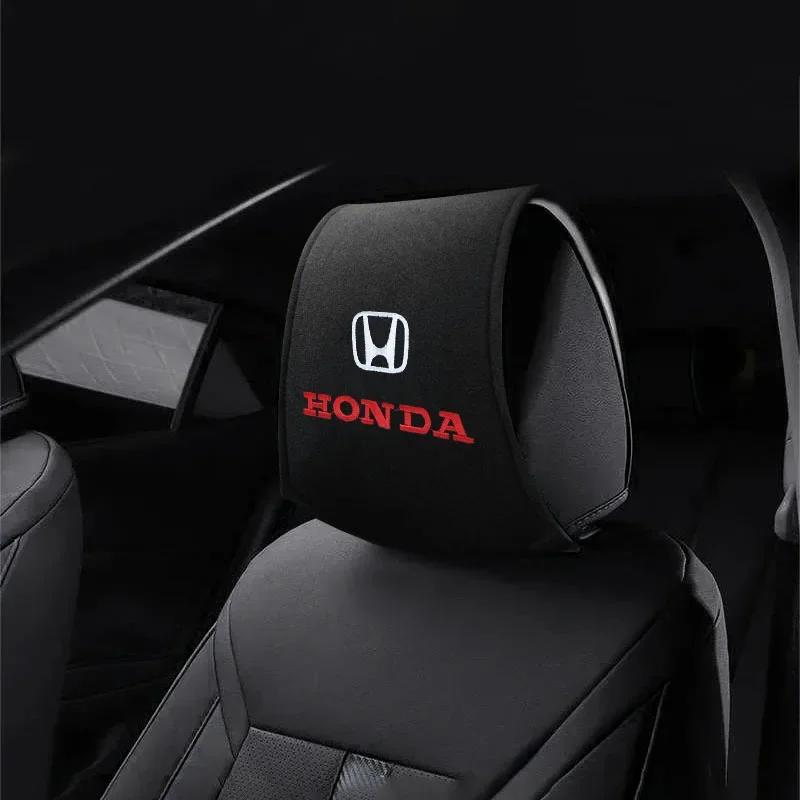 For Honda 1/2pcs Car Accessories Seat Headrest Protective Covers For Honda Civci CRV Accord Mugen Prelude FIT City CRZ CRX Jazz