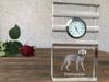 Weimaraner, Gray Ghost - Glass Clock with a Photo, Photo of a Dog In Crystal, Personalized Standing Office Clock by Art-Dog Brand