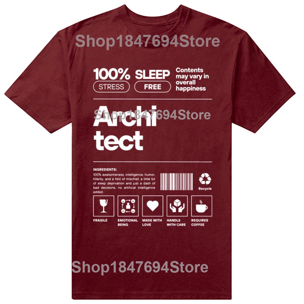 Rolig Arkitekt Arkitektur Grafik 100% Bomull T-shirts Herr Dam Mode Casual T-shirt Lös Oversized Streetwear T-shirt