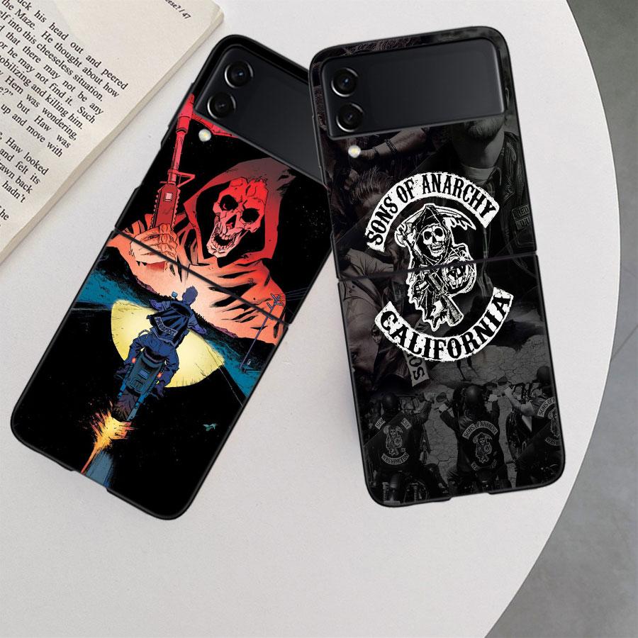 Sons of Anarchy Phone Case For Samsung Z Flip 7 6 5G Galaxy Z Flip 5 4 3 Black Hard Cell Cover Luxury PC Shell Coque