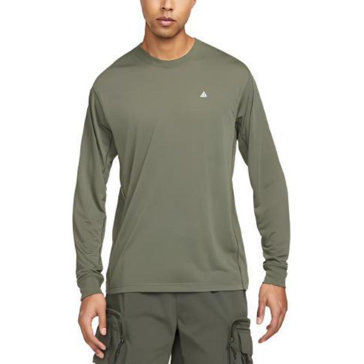 Nike Dri-Fit ACG Goat Rocks Long Sleeve T-Shirt  Olive Green  Men s DO9269-325 S
