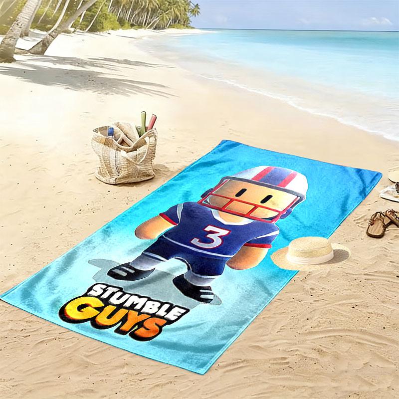 Stumble Guys Sprint Print Beach Towel, Large Soft Quick Dry Towel for Beach Camping Swimming