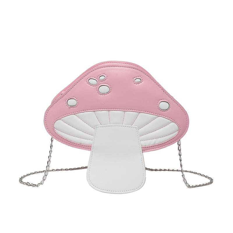 Young Girls Mini Crossbody Phe Bag Ctrast Color Pu Leather Handbag Shoulder Bag Lady Cute Mushroom Creative Bag