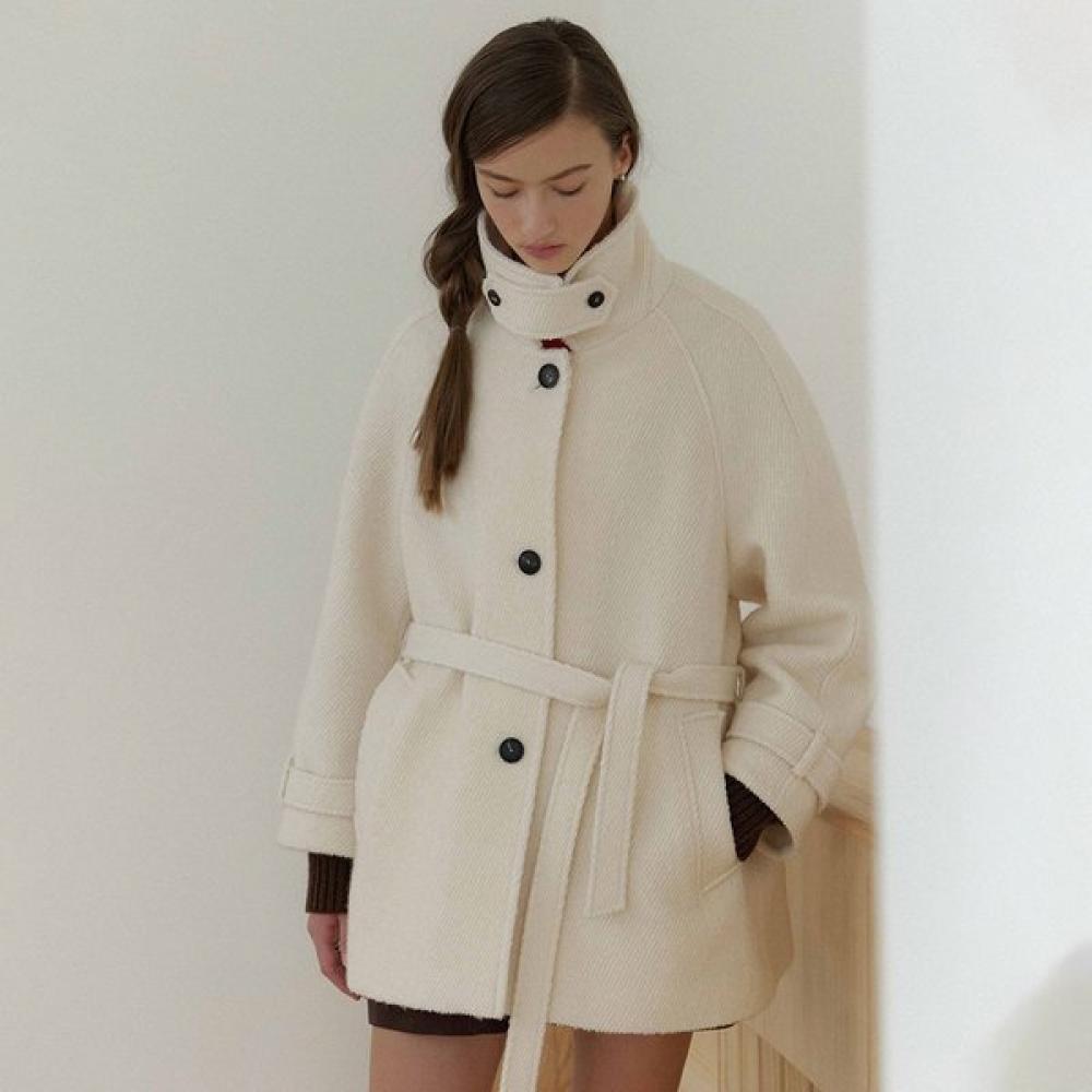 On On Belted Wool Half Coat New5wha15 03 IVORY/M_02