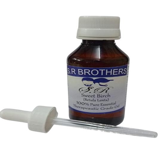 

S.R Brothers Sweet Birch (Betula lenta) Pure & Natural Therapeutic Grade Essential Oil Plastic with Dropper 10ml