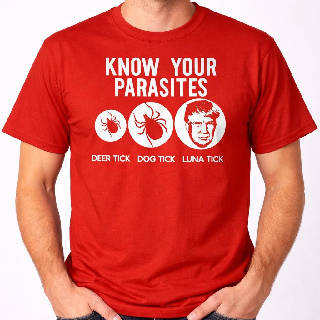 Anti-Trump Resist Funny “Know Your Parasites” T-Shirt | Political Humor Graphic M