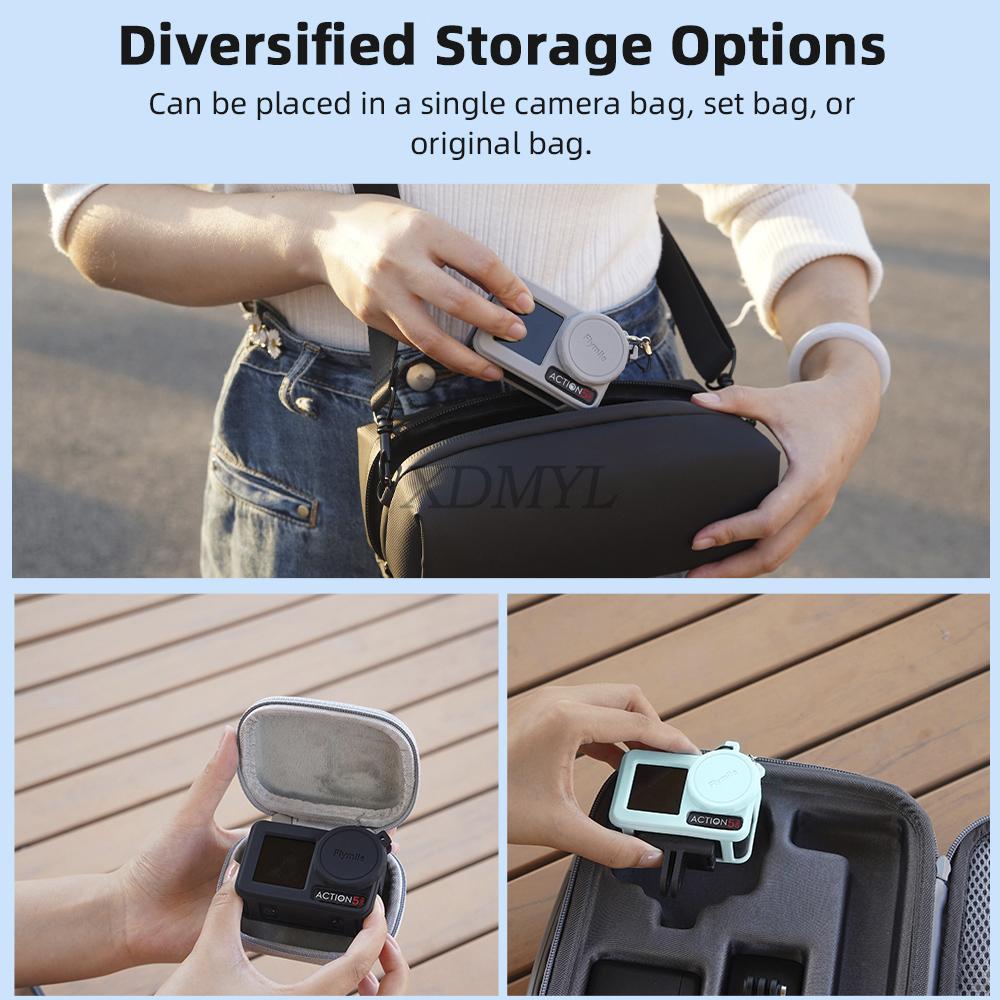 Silicone Protective Case Anti-Lost Lanyard For DJI Action 5 Pro/Action 4/3 Lens Cap Full Protector Cover Camera Accessories